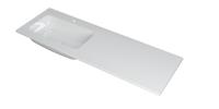 INK Wastafel Faktor polystone links met 1 kraangat 140 cm x 45 cm x 1,5 cm Glans wit 3407035 - thumbnail