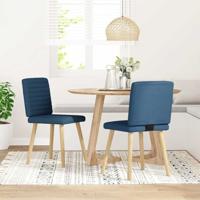 Eetkamerstoelen 2 st stof blauw - thumbnail