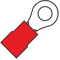 Ringkabelschoen M 10 voor draad 10 mm2 eas rood 157535 Klemko - thumbnail