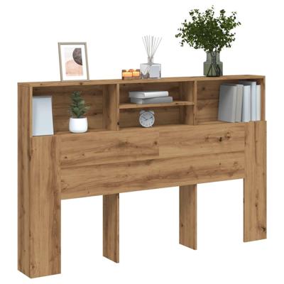 Hoofdbordkast 160x19x103,5cm bewerkt hout artisanaal eikenkleur