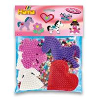 Hama midi strijkkralenset group pack roze, 3000st. - thumbnail