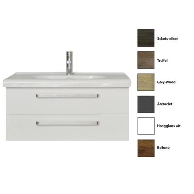 Badkamermeubelset Sanicare Q9 2 Laden 100cm Grey-Wood (spiegel optioneel) Badkamermeubelset Sanicare Q9 2 Laden 100cm Grey-Wood (spiegel optioneel)