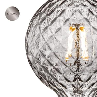 Edison Vintage LED filament lichtbron Globe - Rook - G95 Deco - Retro LED lamp - 9.5/9.5/13.5cm - geschikt voor E27 fitting - Dimbaar - 4W 150lm 1800K - warm wit licht