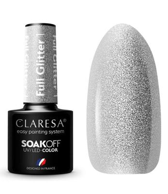 Claresa uv/led gellak 5ml full glitter 1 silver Claresa uv/led gellak 5ml full glitter 1 silver