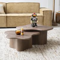 By-Boo Organische Salontafel 'Fall' Mangohout, Set van 2 stuks, kleur Bruin - thumbnail