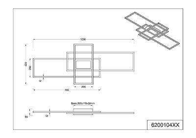 Trio Strakke led plafondlampIrvine - 620010408