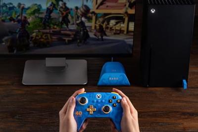 8BitDo ultimate 3-mode controller for xbox - rare 40th anniversary edition (blauw/goud, xbox series x|s, xbox one, pc, bluetooth / usb-c / 2.4 ghz )