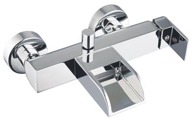 IDROVIA ééngreepsmengkraan bad met watervaluitloop, chroom keramische schijven geluidsarme, verwisselbare 35 mm cartouche ½" (Ø ca. 1,9 cm) verbinding voor doucheslang zijdelingse metalen gree IDROVIA ééngreepsmengkraan bad met watervaluitloop, chroom keramische schijven geluidsarme, verwisselbare 35 mm cartouche ½" (Ø ca. 1,9 cm) verbinding voor doucheslang zijdelingse metalen gree