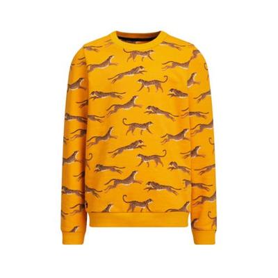 WE Fashion sweater Ginney met all over print geel