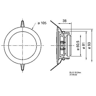 Visaton DL 8 3.3 inch plafondluidspreker 8 Ohm Visaton DL 8 3.3 inch plafondluidspreker 8 Ohm