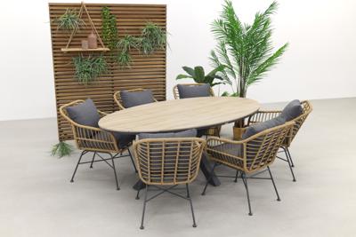 Garden Impressions Margriet - Naturel / Edison 220 x 115 cm. - ovale tuinset