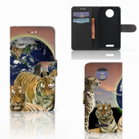 Motorola Moto C Plus Telefoonhoesje met Pasjes Roofdieren - thumbnail