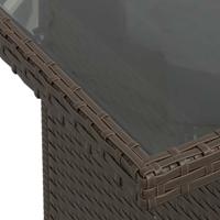 9-delige Loungeset met kussens poly rattan bruin - thumbnail