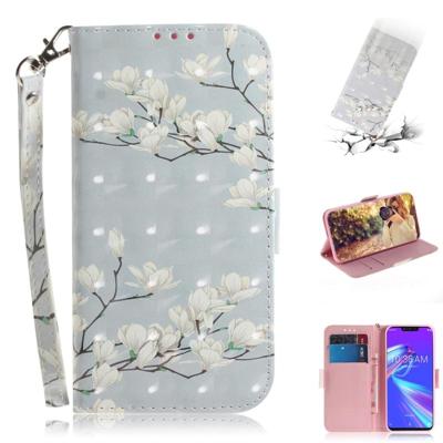 3D gekleurde tekening Magnolia patroon horizontale Flip lederen case voor ASUS Zenfone Max (m2) ZB633KL met houder & kaartsleuven & portemonnee 3D gekleurde tekening Magnolia patroon horizontale Flip lederen case voor ASUS Zenfone Max (m2) ZB633KL met houder & kaartsleuven & portemonnee