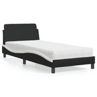Bed met matras "Dover" kunstleer zwart en wit 90x190 cm - thumbnail