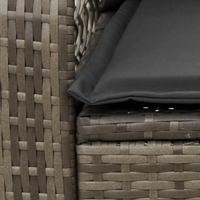 Tuinschommelstoel met kussens poly rattan grijs - thumbnail