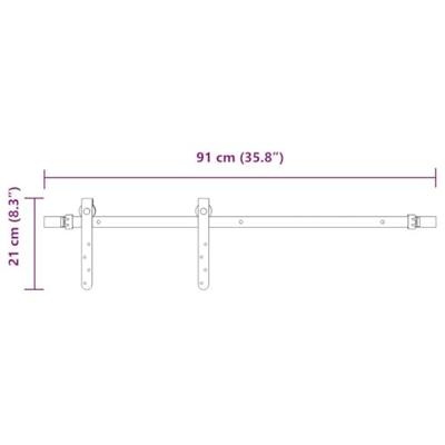 VidaXL Ophangset voor schuifdeur 91 cm koolstofstaal