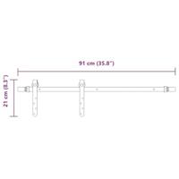 VidaXL Ophangset voor schuifdeur 91 cm koolstofstaal - thumbnail
