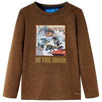 VidaXL Kindershirt met lange mouwen 104 gemêleerd cognackleur - thumbnail