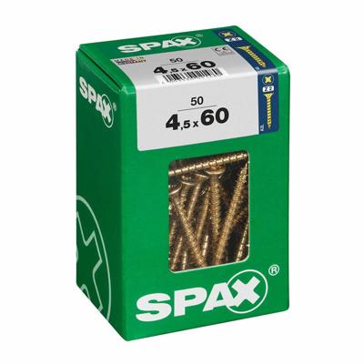 Schroefdoos SPAX Houten schroef Platte kop (4,5 x 60 mm)