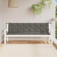 Tuinbankkussens 2 st 200x50x7 cm stof gemleerd donkergrijs - thumbnail