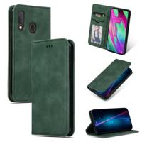 Retro huid voelen Business magnetische horizontale Flip lederen case voor Galaxy A20E & A10E & A202F (Army Green) - thumbnail
