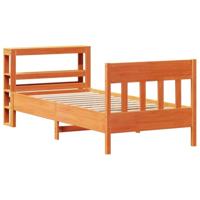 Bedframe zonder matras massief grenenhout wasbruin 100x200 cm - thumbnail