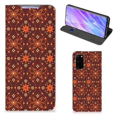 Samsung Galaxy S20 | Hoesje met Magneet | Batik Brown Samsung Galaxy S20 | Hoesje met Magneet | Batik Brown