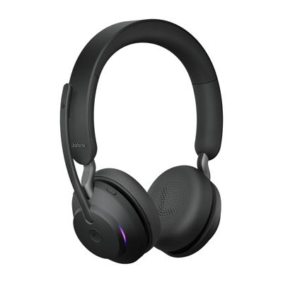 Jabra Evolve2 65 MS On Ear headset Bluetooth Stereo Zwart Volumeregeling, Indicator voor batterijstatus, Microfoon uitschakelbaar (mute) Telefoon