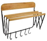 Kapstok uittrekbaar zwart metaal 62,5x57x28,5cm - thumbnail