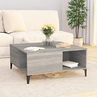 Salontafel 80x80x36,5 cm bewerkt hout grijs sonoma eikenkleurig - thumbnail