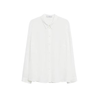 Violeta by Mango blouse van gerecycled polyester wit Violeta by Mango blouse van gerecycled polyester wit