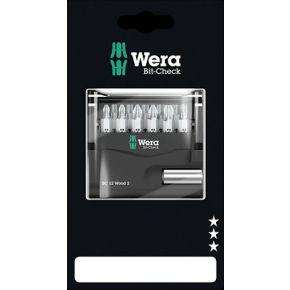 Wera Bit-Check 12 Wood 2 SB 05136391001 Bitset 12-delig 1/4 (6,3 mm) Incl. bithouder Wera Bit-Check 12 Wood 2 SB 05136391001 Bitset 12-delig 1/4 (6,3 mm) Incl. bithouder