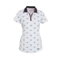 Sjeng Sports sportpolo Brenda wit/blauw/roze - thumbnail