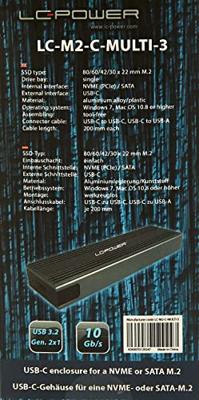 LC-Power LC-M2-C-MULTI-3 behuizing voor opslagstations SDD-behuizing Antraciet M.2 LC-Power LC-M2-C-MULTI-3 behuizing voor opslagstations SDD-behuizing Antraciet M.2