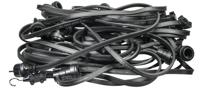 Prikkabel compleet met 100 fittingen E27 IP44 100 meter zwart professioneel gebruik - thumbnail