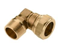 Bonfix knelkoppeling - Knie - buitendraad - 1/2 x 15 mm - Messing - thumbnail