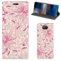 Sony Xperia 10 Smart Cover Pink Flowers - thumbnail
