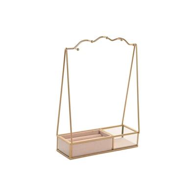 Doos-Juwelenkistje Home ESPRIT Beige Gouden Metaal