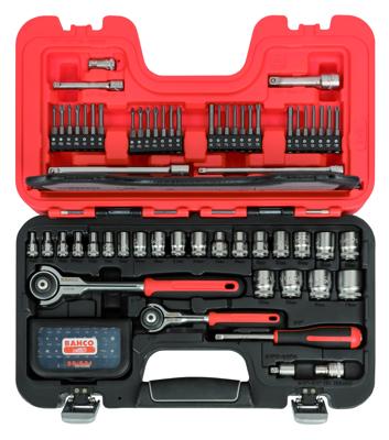 Bahco SW91 | 91-delig Dopsleutelset 1/4" - 3/8" | SW91 - Met Scharnierende ratelkop
