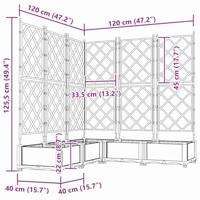 VidaXL Tuin bloempot 5 pcs wit 120 x 120 x 125,5 cm staal - thumbnail