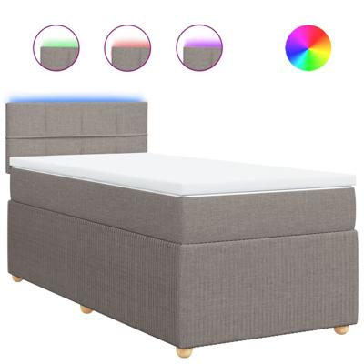 Boxspring met matras stof taupe 90x190 cm - thumbnail
