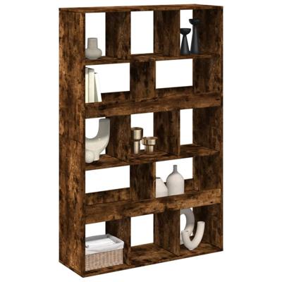 kamerscherm 100x33x156,5 cm bewerkt hout gerookt eikenkleurig