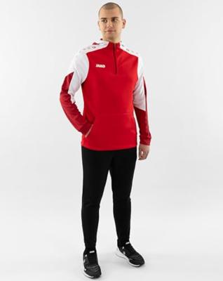 JAKO 6770 Sweater Met Kap Dynamic - Rood/Wit/Donkerrood - L