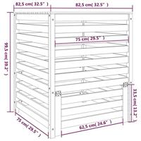 VidaXL Compostbak 82,5x82,5x99,5 cm massief grenenhout zwart - thumbnail