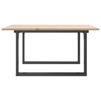 Salontafel O-frame 80x80x45 cm massief grenenhout en staal - thumbnail