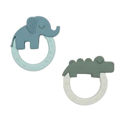 Done By Deer bijtring hertenvriendjes groen/blauw, 2st.