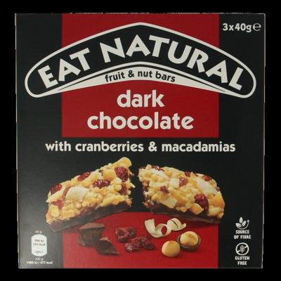 Pure chocolate cranberry macadamia 3 x 40 gram 120 Gram