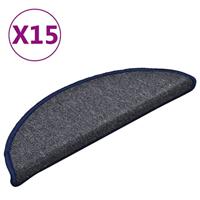VidaXL Trapmatten 15 st 56x17x3 cm donkergrijs en blauw - thumbnail
