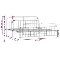 Bedframe met hoofd- en voeteneinde metaal zwart 193x203 cm - thumbnail